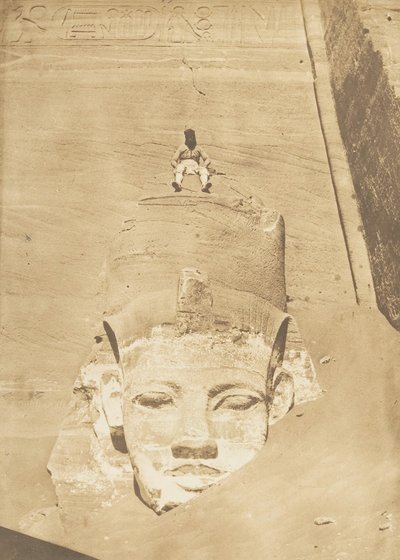 रे, अबू सिंबल, 1850 के मंदिर का पश्चिमीतम कोलोसस। द्वारा मैक्सिम डू कैंप