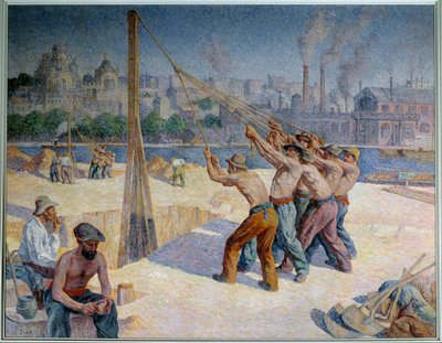 मैक्सिमिलियन लूस (1858-1941) 1903 मंद 1.53 x 1.95 मीटर द्वारा क्वाई डे ला सीन ए बिलनकोर्ट पेंटिंग पर ड्रमर बजाना। पेरिस, मुसी डी'ऑर्से द्वारा मैक्सिमिलिन लूस