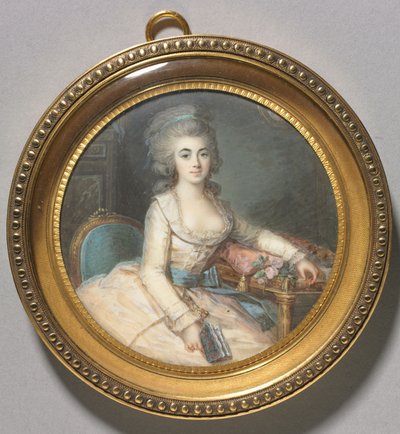 एक महिला का पोर्ट्रेट, c.1780 (हाथी दांत पर जल रंग) द्वारा मैक्सिमिलिन विलियर्स