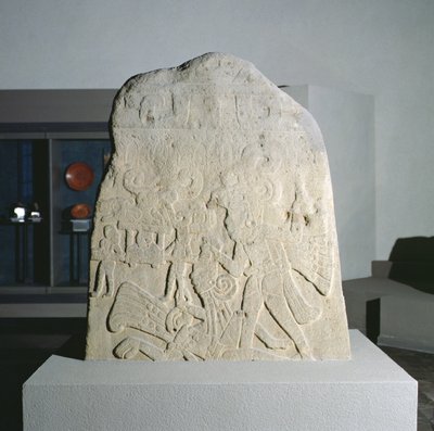 इज़ापा, चियापास, मैक्सिको, प्रारंभिक शास्त्रीय काल (300-600 ईस्वी) (पत्थर) से स्टेल 21 द्वारा माया मय