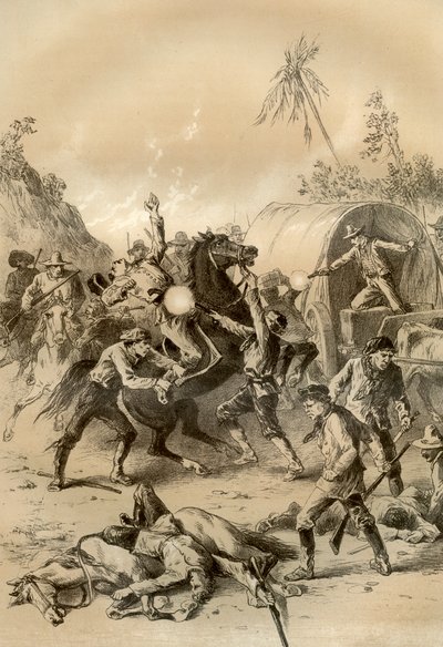 गोल्ड एस्कॉर्ट पर बुशरेंजर्स, ऑस्ट्रेलिया, 1879 द्वारा हमला किया गया द्वारा McFarlane और Erskine