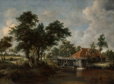 ग्रेट रेड रूफ के साथ वाटरमिल, 166265। द्वारा मेइंडर्ट हॉबेमा