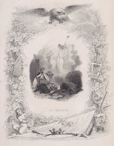 रोगग्रस्त, बैरेंजर के गीतों से, 1829 द्वारा Melchior Peronard