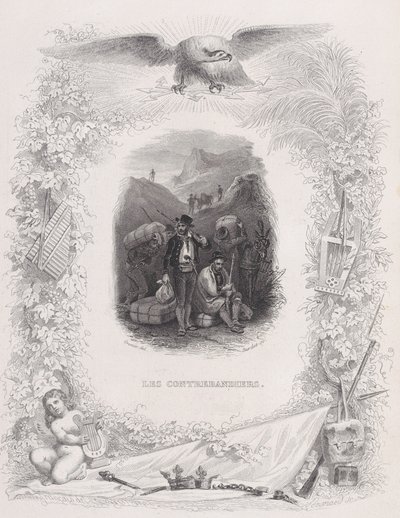 द स्मगलर्स, द सोंग्स ऑफ बेरेंजर, 1829 से द्वारा Melchior Peronard