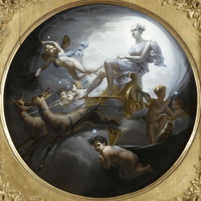 डायना अपने रथ पर, 1821। द्वारा मेरी जोसेफ ब्लोंडेली