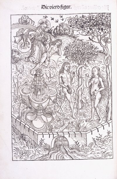 अदन और ईव गार्डन के ईडन में, 1491 द्वारा माइकल वोल्गेमुथ