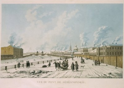 1813 में सेंट पीटर्सबर्ग में सेमेनोव्स्की ब्रिज द्वारा मिशेल फ्रेंकोइस दमम डेमार्ट्रेइट