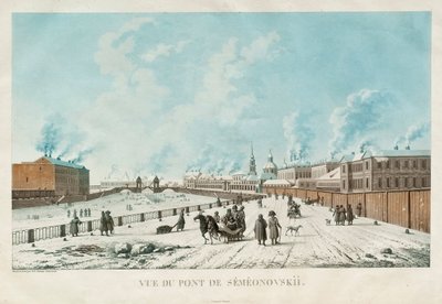 सेंट पीटर्सबर्ग में शिमोनोव्स्की ब्रिज, 1813 द्वारा मिशेल फ्रेंकोइस दमम डेमार्ट्रेइट