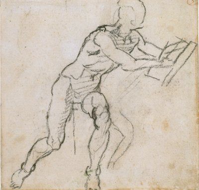 एक नग्न बैठा आदमी, c1490-1560 द्वारा माइकल एंजेलो बुओनारोती