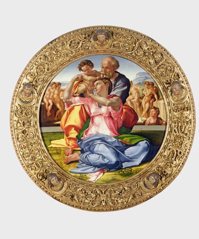 सेंट जॉन (डोनी टोंडो) के साथ पवित्र परिवार, 1504-05 (156576 भी देखें) द्वारा माइकल एंजेलो बुओनारोती