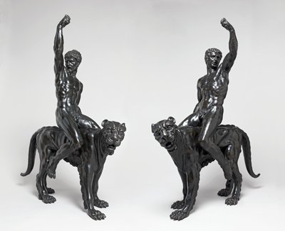 न्यूड बैचैन्ट्स राइडिंग पैंथर्स, c.1506-08 (कांस्य) द्वारा माइकल एंजेलो बुओनारोती