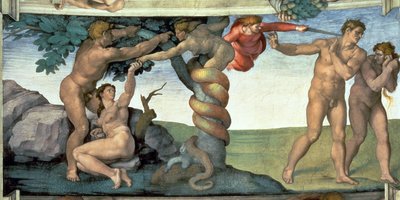 सिस्टिन चैपल सीलिंग (1508-12): द फॉल ऑफ मैन द्वारा माइकल एंजेलो बुओनारोती