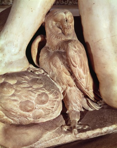 1520 मार्बल के लेग के तहत उल्लू का Giuliano de Medici 1478-1516 विस्तार द्वारा Michelangelo Buonarroti
