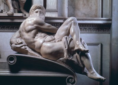 Giuliano de Medici का मकबरा, दिन का विस्तार, 1520-33 संगमरमर द्वारा Michelangelo Buonarroti
