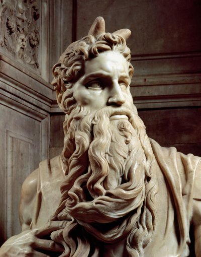 पोप जूलियस II का मकबरा 1453-1513 मूसा के सिर का विस्तार, 1513-16 संगमरमर द्वारा Michelangelo Buonarroti