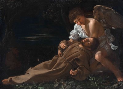 कलंक प्राप्त करते हुए असीसी के संत फ्रांसिस द्वारा Michelangelo Merisi da Caravaggio