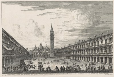 वेनिस का दृश्य: पियाज़ो एस। मार्को, 1741। द्वारा मिशेल मारिच्ची