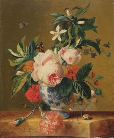 फूल का फूलदान, 1729 द्वारा Michiel Van Huysum