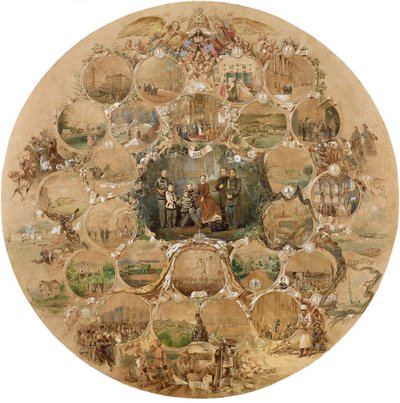 सम्राट अलेक्जेंडर द्वितीय की रजत शादी के उत्सव की रचना, 1866 द्वारा Zichy द्वारा Mihaly