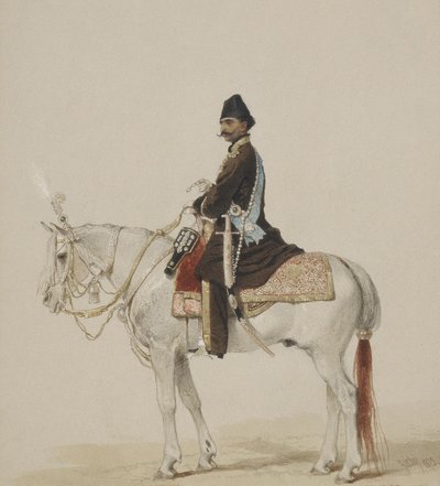 नेस्सर अल-दीन शाह क़ज़र 1831-1896, 1873 का अश्वारोही चित्र द्वारा Zichy द्वारा Mihaly