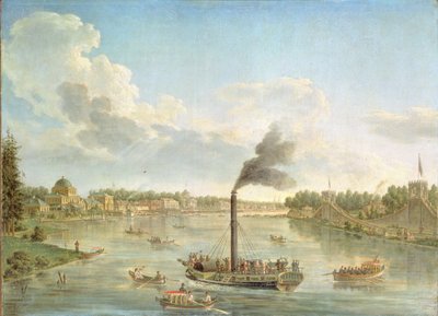 फिनलैंड की खाड़ी में ग्रैंड पीटरहॉफ पैलेस, 1761 द्वारा मिखाइल इवानोविच मचाएव