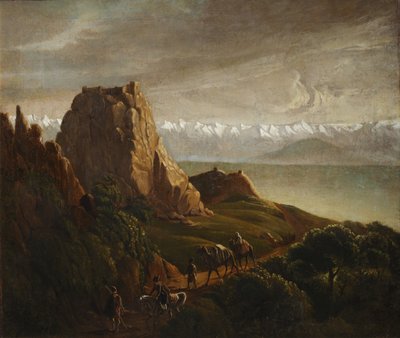 ऊंटों के साथ कोकेशियान परिदृश्य, 1837-1838 द्वारा मिखाइल यूरीविच लाइरमोंटोव