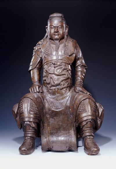 गुआंडी का एक बड़ा प्रारंभिक मिंग कांस्य चित्र द्वारा मिंग राजवंश चीनी स्कूल