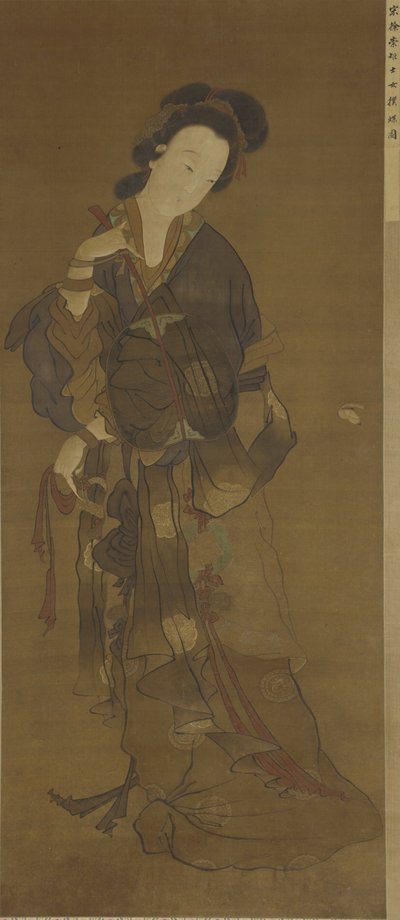 एक महिला और एक तितली, 16 वीं -17 वीं शताब्दी द्वारा Ming Dynasty Chinese School