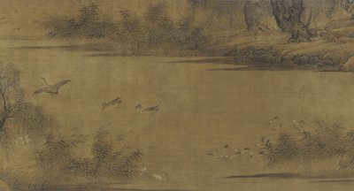 एक शरद तालाब पर पक्षी द्वारा Ming Dynasty Chinese School