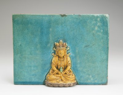 बुद्ध अमिताभ (सिरेमिक) की आकृति के साथ टाइल द्वारा Ming Dynasty Chinese School