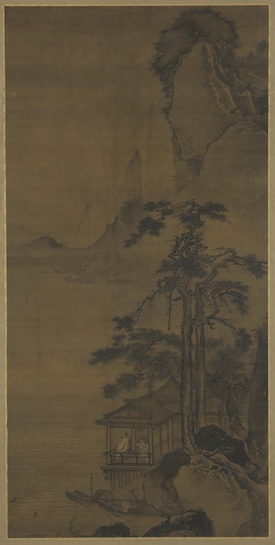 15 वीं सदी के उत्तरार्ध में, जल मंडप से पूर्णिमा को देखना द्वारा Ming Dynasty Chinese School