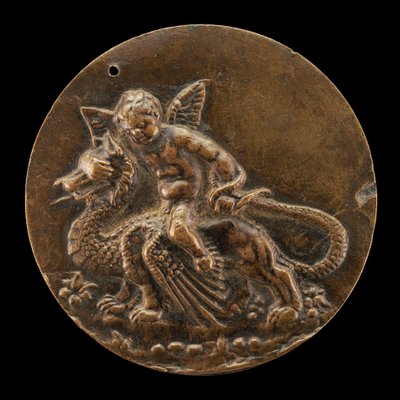 ड्रैगन पर सवार कामदेव, सी. 1500. द्वारा Moderno