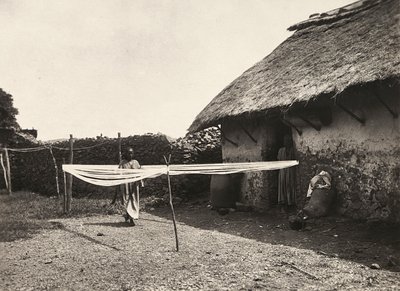 फासीवादी युग में 'बिल्डिंग ए एम्पायर': बुनाई की तैयारी, 09/05/1936 (बी/डब्ल्यू फोटो) द्वारा मोडेस्टिनो बाल्डिनेटी