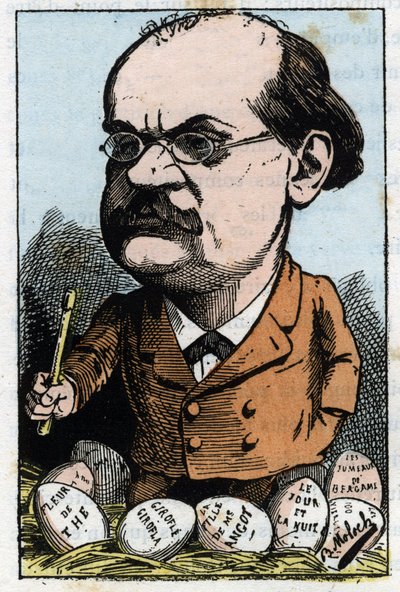 अलेक्जेंड्रे चार्ल्स लेकोक (1832-1918) का पोर्ट्रेट, 1882 (1849-1909) के बी मोलोच द्वारा टचआउट, कैरिकेचर द्वारा "ले ट्रॉम्बिनोस्कोप" में फ्रांसीसी संगीतकार। निजि संग्रह। द्वारा रथ