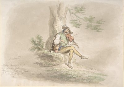 जिप्सी फिडलर, 1858। द्वारा मोनोग्रामिस्ट सीजी