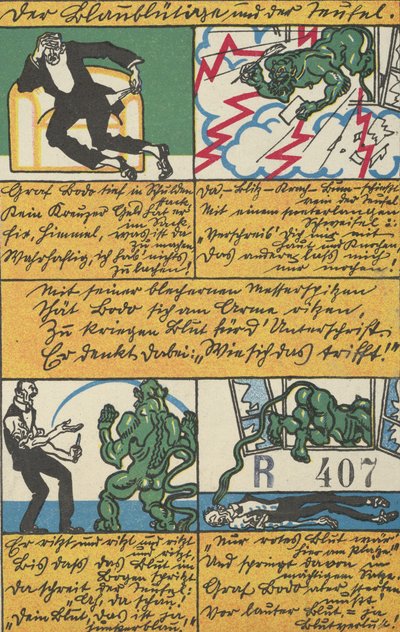 द ब्लू-ब्लडेड मैन एंड द डेविल, 1911। द्वारा मोरित्ज़ जुंग