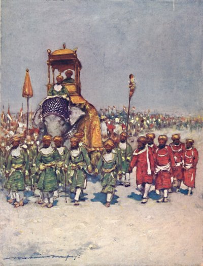रिटेनर्स जुलूस में सबसे मनोरम समूहों में से एक, 1903 द्वारा मोर्टिमर लुडिंगटन मेनपेस