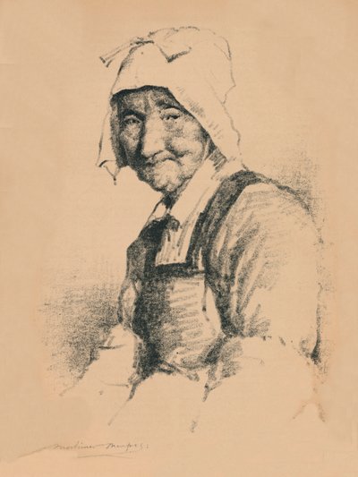 एक बूढ़ी औरत का चित्रण, c1890, 1894 द्वारा मोर्टिमर लुडिंगटन मेनपेस
