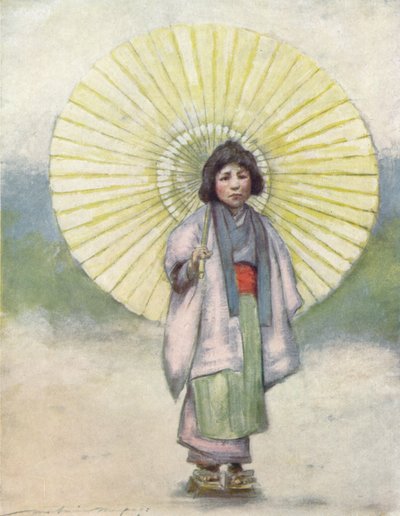 द चाइल्ड एंड द अम्ब्रेला, c1887, 1901 द्वारा मोर्टिमर लुडिंगटन मेनपेस