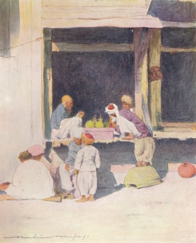 पेशावर में एक बाज़ार, 1905 द्वारा मोर्टिमर लुडिंगटन मेनप्स