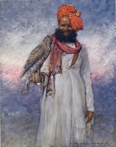 राजगढ़ का एक हॉक्समैन (रंगीन लिथो) द्वारा मोर्टिमर लुडिंगटन मेनप्स