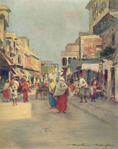 आगरा में एक साइड स्ट्रीट, 1905 द्वारा मोर्टिमर लुडिंगटन मेनप्स