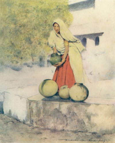 ए वूमन एट द वेल, जेयपोर, 1905 द्वारा मोर्टिमर लुडिंगटन मेनप्स
