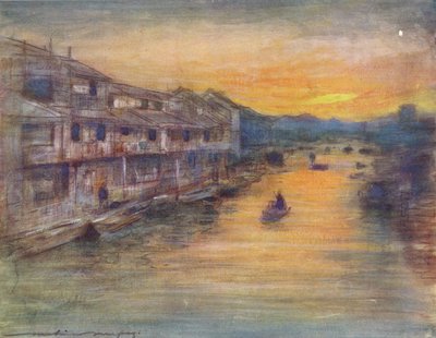 ग्रेट कैनाल, ओसाका पर, c1887, 1901 द्वारा मोर्टिमर लुडिंगटन मेनप्स