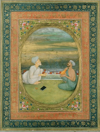 एक मुल्ला और एक संगीतकार, c.1640-1650 द्वारा मुगल स्कूल