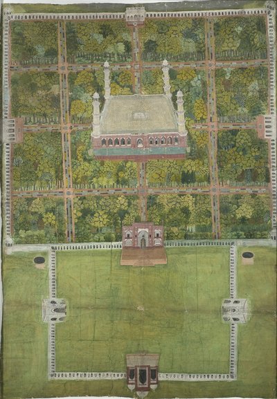 1770 में लाहौर में जहाँगीर का मकबरा द्वारा मुगल स्कूल