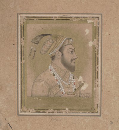 शाहजहाँ का चित्र, c.17 वीं सदी (जलकल और सोने के साथ स्याही) द्वारा मुगल स्कूल