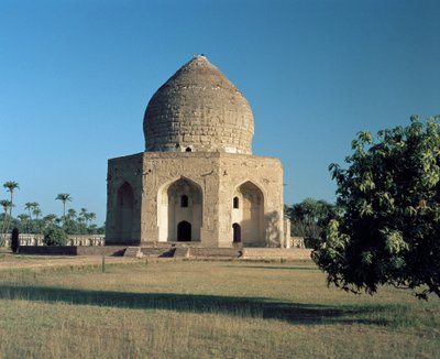 शाहदरा बाग स्थित आसिफ खान की समाधि का दृश्य द्वारा मुगल स्कूल