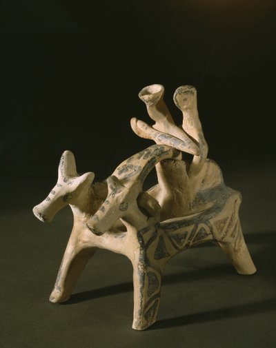 मार्कोपाउलो, अटिका की कब्र से रथ, स्वर्गीय हेराल्डिक अवधि IIIA-IIIB, 1400-1200 ईसा पूर्व (टेराकोटा) द्वारा Mycenaean