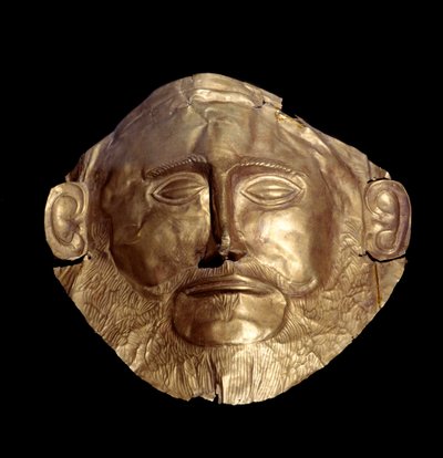 Mycenian सोने (Mycenes के) में अंतिम संस्कार का मुखौटा "Agamemnon का मुखौटा" के रूप में जाना जाता है द्वारा Mycenaean